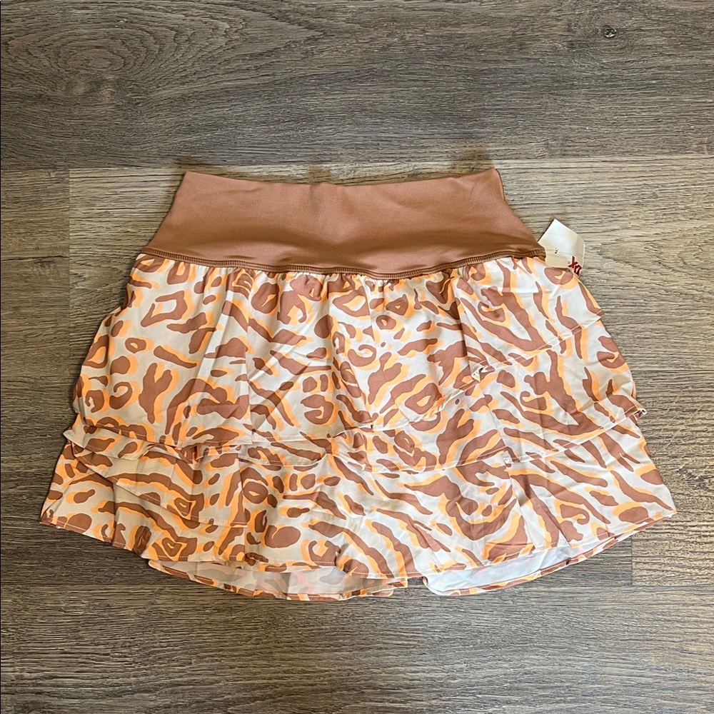 Offline By Aerie Tiered Ruffle Animal Print Athletic Skort - NEW Small